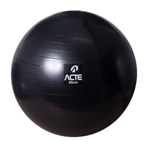 BOLA DE PILATES - 45 CM PRETA - COM BOMBA DE AR - ACTE