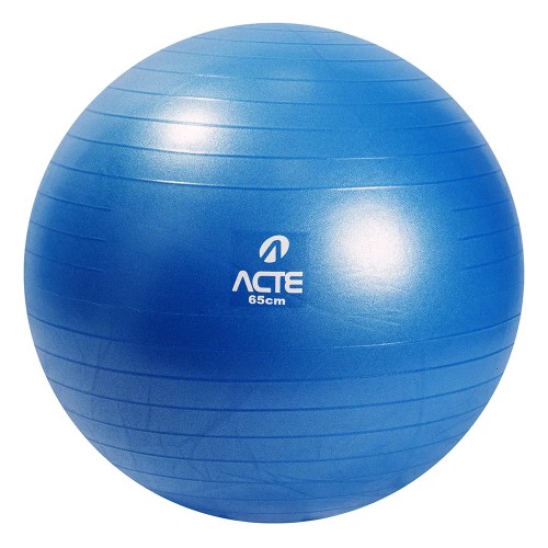 BOLA DE PILATES - 65 CM AZUL - COM BOMBA DE AR - ACTE