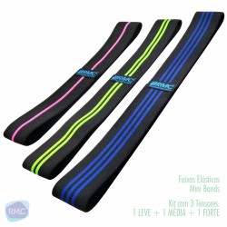 KIT FAIXAS ELÁSTICAS (MINI BANDS) COM 3 INTENSIDADES- RMC KIT FAIXAS ELÁSTICAS (MINI BANDS) COM 3 INTENSIDADES- RMC